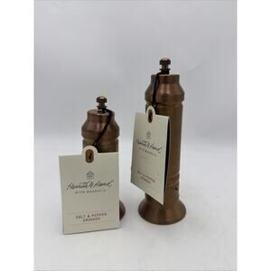 Hearth & Hand With Magnolia Salt & Pepper 2pc Copper Gold Finish Crank Grinder
